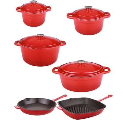 BergHOFF Neo 10pc Cast Iron Cookware Set