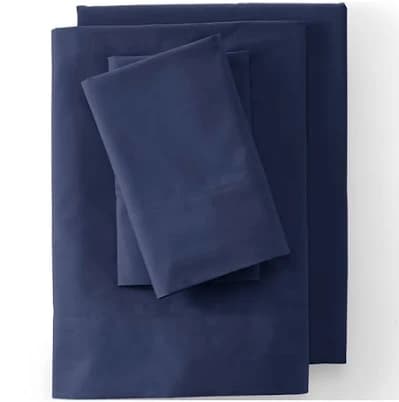 Lands' End 400 Thread Count Organic Cotton Percale Bed Sheet Set
