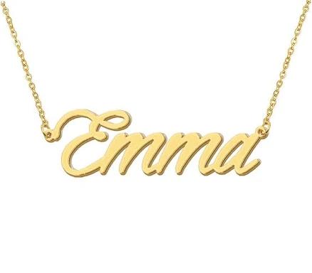 18K Gold Plated Stainless Steel Personalized Name Pendant Necklace