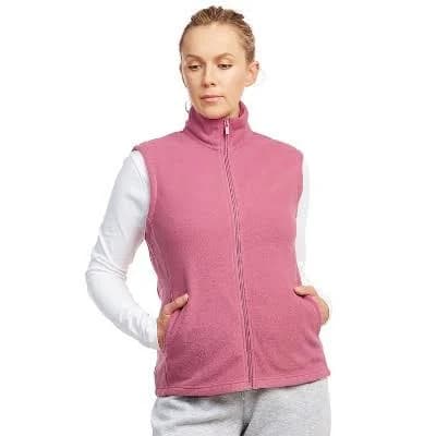 Sofra Women's Polar Fleece Full Zip Up Vest