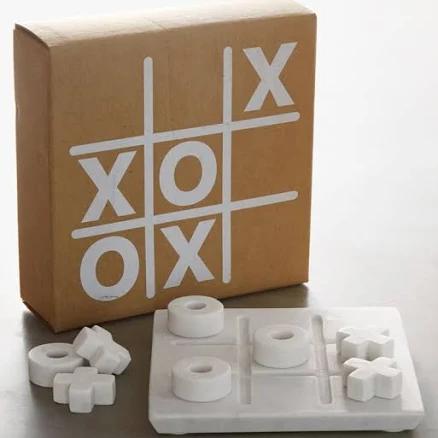 Crate & Barrel Marble Tic-Tac-Toe Game Set