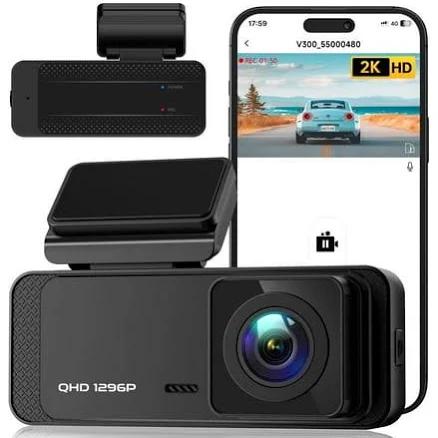 Ecomoment Dash Cam Front WiFi 1296p Dash Camera for Cars,Dashcam with Night Vision