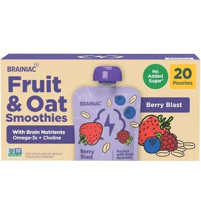 Brainiac Fruit and Oat Smoothie Pouches