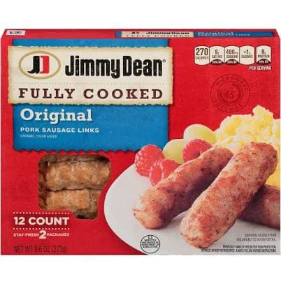 Jimmy Dean Fully Cooked Sausage Link - Regular, 9.6 Ounce -- 8 per case