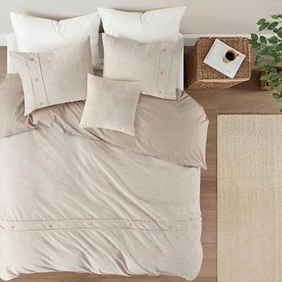 Clean Spaces Dover 5 PC Organic Cotton Oversized Comforter Cover Set