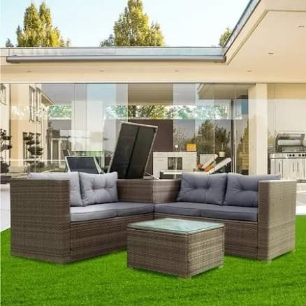 Wicker Furniture 4 Piece Patio Furniture Set