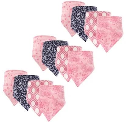 Hudson Baby Unisex Modern Floral Bandana Bibs