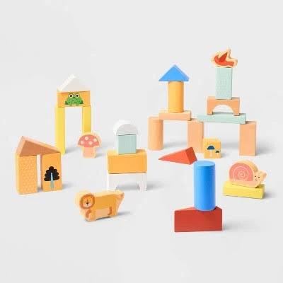 Wooden Stacking Blocks Set 100pc Gigglescape Toddler Educational Toy