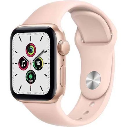 Recertified - Apple Watch Series SE 40MM Gold Aluminum Case with Pink Sport Band (GPS + Cellular) - Grade A