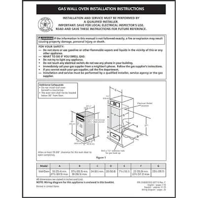 Part #318201552, Wall Oven Owner's Manual | 15.00 x 11.00 x 0.00