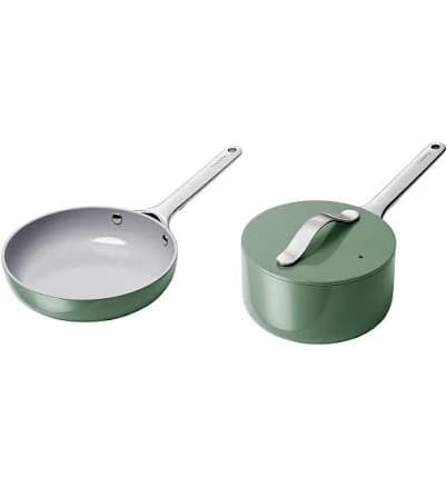 Caraway Ceramic Mini Fry Pan & Mini Sauce Pan Duo
