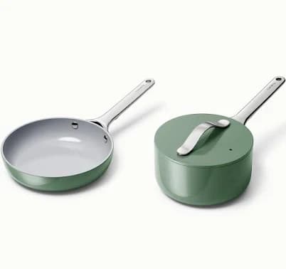 Caraway Ceramic Mini Fry Pan & Mini Sauce Pan Duo
