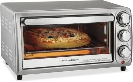 Hamilton Beach 31143 4-Slice Toaster Oven with 5 Cooking Modes (Bake, Broil, Keep Warm Toast & Bagel) with Stay on & Auto Shutoff, 2 Rack Positions,