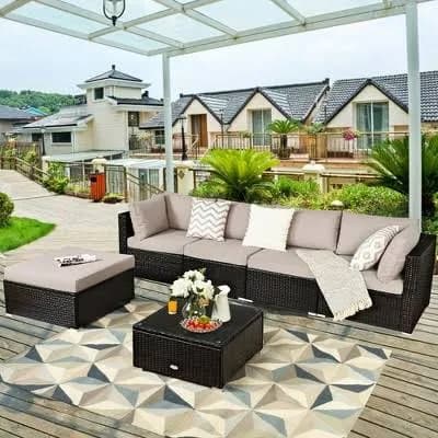 Costway 6pcs Outdoor Patio Rattan Furniture Set