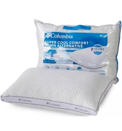 Columbia Comfort Ice Fiber Side Sleeper Down Alternative Bed Pillow