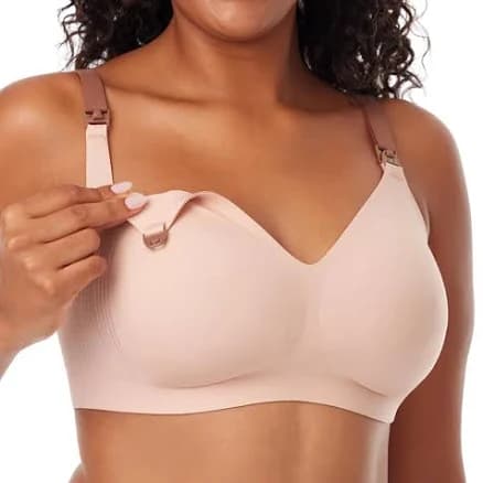 Momcozy Seamless Soft Wirefree Maternity Bra with 3.0 Jelly Strip Lift Support