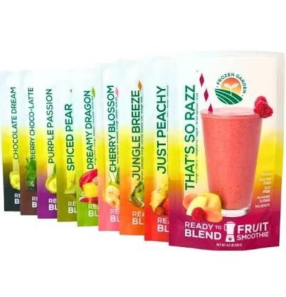 New to Smoothies Variety Pack (9 Smoothies) - Smoothies for Beginners - Kid-Friendly Smoothies | Pre Made Frozen Smoothie Packs | Frozen Garden