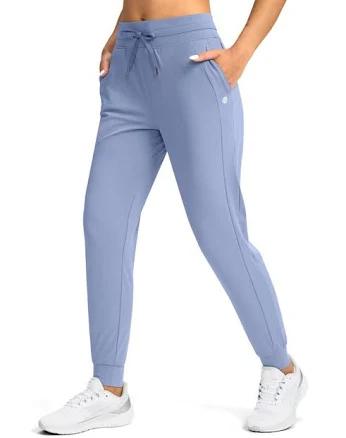 Women's High-Waisted Tapered Joggers with Zipper Pockets