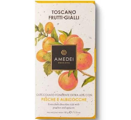 Amedei Toscano Frutti Gialli 63% Dark Chocolate Bar with Peaches & Apricots - Six Pack