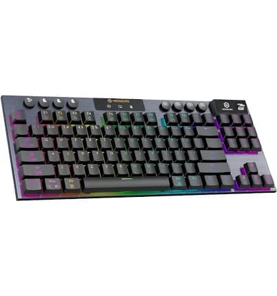 Hexgears Immersion A3 TKL Mechanical Keyboard, Bluetooth/2.4G/USB-C Wireless, Low-Profile Switches, RGB, 5800mAh Battery, Hot-Swappable, Display