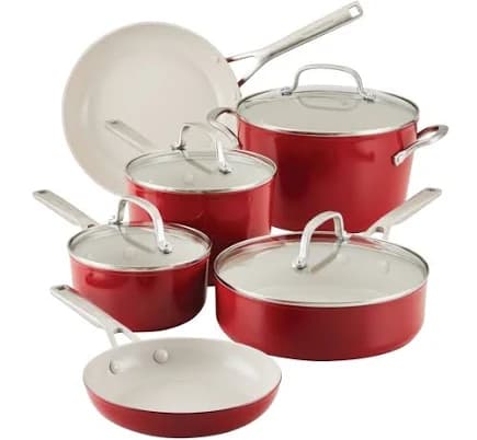 KitchenAid Hard Anodized Ceramic Nonstick 10 Piece Cookware Set