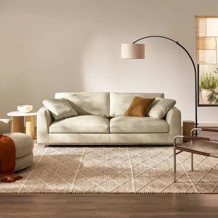 Hamilton Castlery Beige Top Grain Leather Sofa