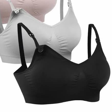 Hofish Women's Full Cup Wirefree Maternity Nursing Bra 3-Pack