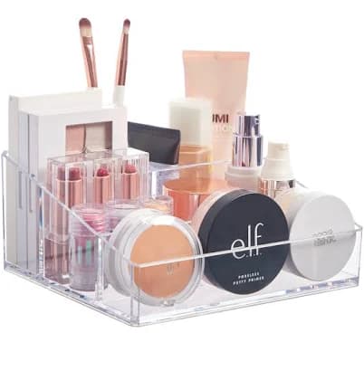 STORi Clear Plastic Vanity Makeup Organizer
