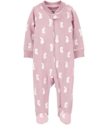 Carter's Baby Girls Bunny 2-Way Zip Thermal Sleep & Play