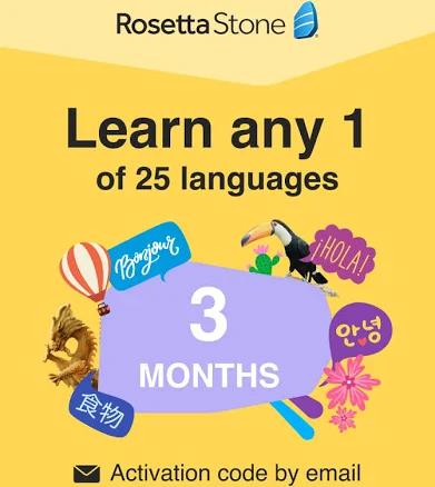 Rosetta Stone: Learn One of 24 Languages | 3-months - Learn a Language |PC/MAC/iOS/Android Online Code