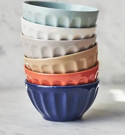 Anthropologie The Latte Stoneware Cereal Bowls Assorted Set of 6