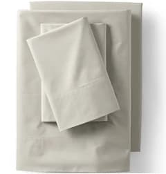 400 Thread Count Organic Cotton Percale Bed Sheet Set - Lands' End - Tan - Q