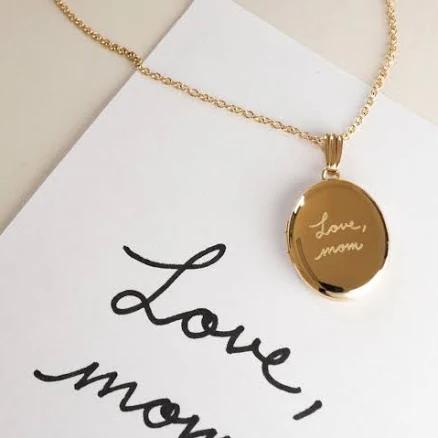 Custom Handwriting Oval Locket