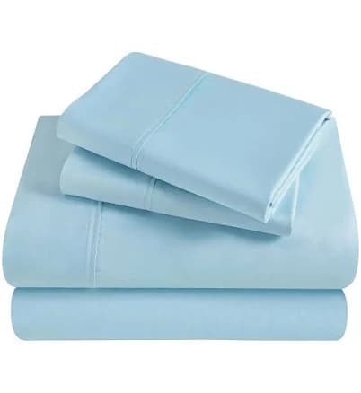 Superior Egyptian Cotton Solid 300 Thread Count Sheet Set or Pillowcases, Light Blue, CKING SET