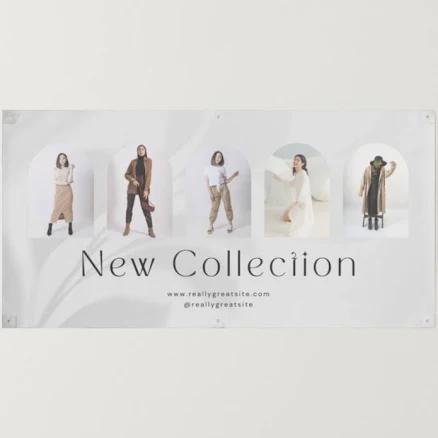 Canva Minimalist New Collection Banner, Gray, Vinyl/Mesh Material, Pack of 1, Small/Medium/Large