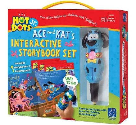 Educational Insights Hot Dots Jr. Interactive Storybooks 4-Book Set plus Ace Pen