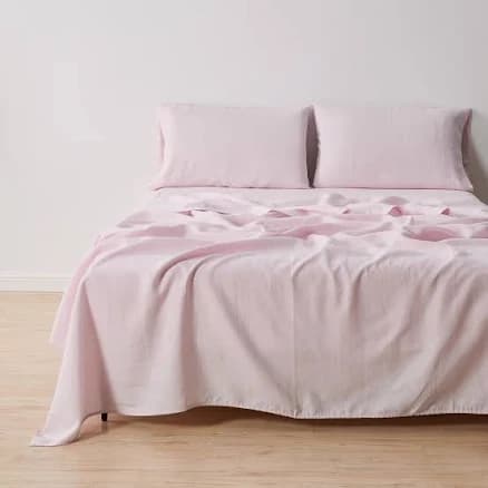 Great Bay Home 100% European Flax Linen Bed Sheet Set
