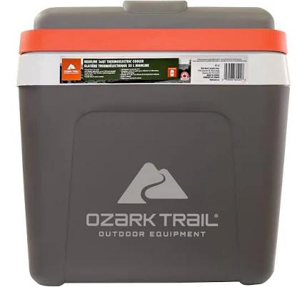 Ozark Trail Highline 12V Iceless 30 Cans 24 L/26qt Electric Cooler, Portable Travel Thermoelectric Car Cooler, Grey, Size: 11.00 inch x 15.30 inch x,