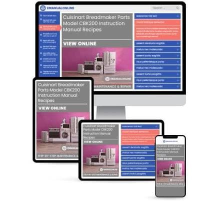 Cuisinart Breadmaker Parts Model CBK200 Instruction Manual Recipes | Online Manuals