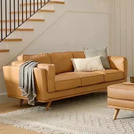 Article Timber Charme Leather Sofa