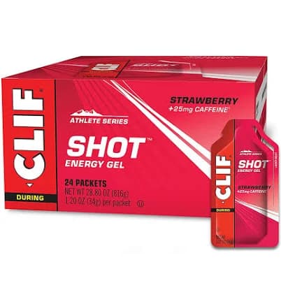 CLIF Shot Energy Gel Strawberry 1.2 Ounce Packet 24 Count