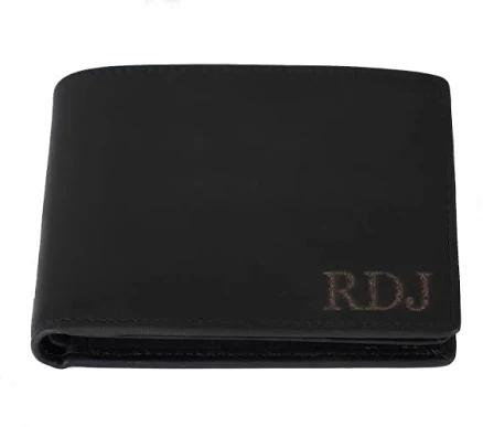 Personalized Engraved Full Grain Leather Wallet with RFID Blocking