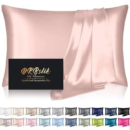 Mulberry Silk Pillow Cases Standard Size, Silk Pillowcase for Hair and Skin, Anti Acne Cooling Sleep Both Sides Natural Silk Satin Pillow Covers