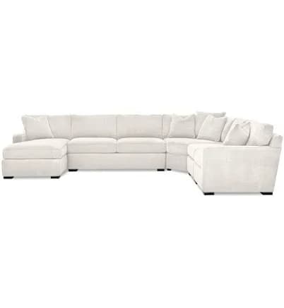Radley Fabric Chaise Sectional Sofa in Heavenly Oyster White