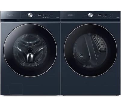 Samsung Bespoke Ultra Capacity AI Front Load Washer and Electric Dryer in Brushed in Navy Blue(BNDL-1657832070251) - Laundry Washing Machine