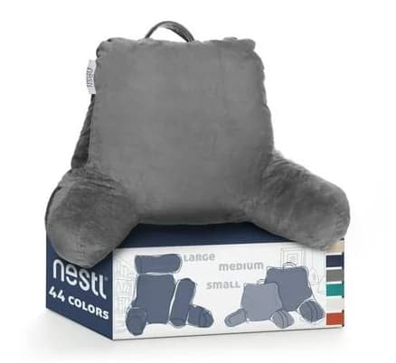 Nestl Backrest Reading Pillow with Arms Shredded Memory Foam Back Support Bed Rest Pillow