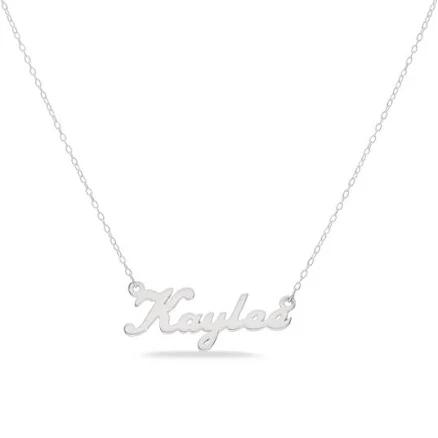 Zales Sterling Silver Bold Script Name Necklace (10 Characters)