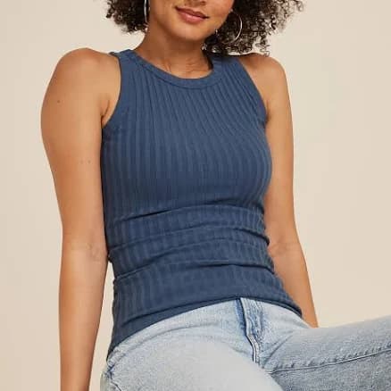 maurices Women's Chunky Ribbed High Neck Tank Top