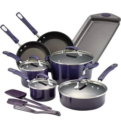 Rachael Ray Classic Brights 14-Piece Cookware Set