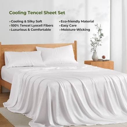 Tencel Lyocell Sheet Set Cooling Soft Breathable Eco-Friendly